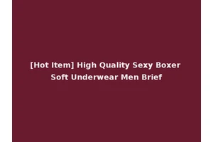 [Hot Item] High Quality Sexy Boxer Soft Underwear Men Brief