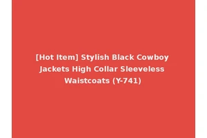 [Hot Item] Stylish Black Cowboy Jackets High Collar Sleeveless Waistcoats (Y-741)
