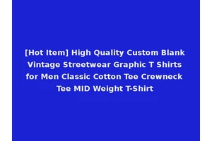 [Hot Item] High Quality Custom Blank Vintage Streetwear Graphic T Shirts for Men Classic Cotton Tee Crewneck Tee MID Weight T-Shirt