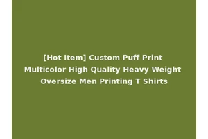[Hot Item] Custom Puff Print Multicolor High Quality Heavy Weight Oversize Men Printing T Shirts