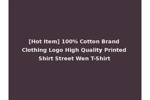 [Hot Item] 100% Cotton Brand Clothing Logo High Quality Printed Shirt Street Wen T-Shirt