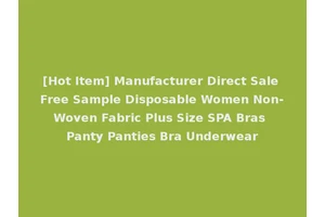 [Hot Item] Manufacturer Direct Sale Free Sample Disposable Women Non-Woven Fabric Plus Size SPA Bras Panty Panties Bra Underwear