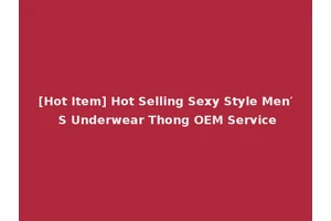 [Hot Item] Hot Selling Sexy Style Men′ S Underwear Thong OEM Service
