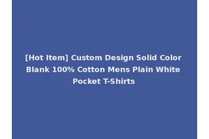 [Hot Item] Custom Design Solid Color Blank 100% Cotton Mens Plain White Pocket T-Shirts