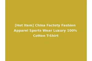 [Hot Item] China Factoty Fashion Apparel Sports Wear Luxury 100% Cotton T-Shirt