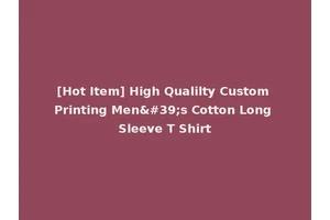 [Hot Item] High Qualilty Custom Printing Men's Cotton Long Sleeve T Shirt