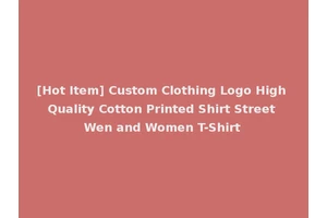 [Hot Item] Custom Clothing Logo High Quality Cotton Printed Shirt Street Wen and Women T-Shirt