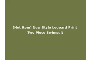 [Hot Item] New Style Leopard Print Two Piece Swimsuit