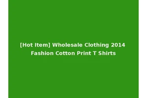 [Hot Item] Wholesale Clothing 2014 Fashion Cotton Print T Shirts