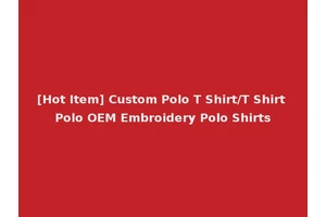 [Hot Item] Custom Polo T Shirt/T Shirt Polo OEM Embroidery Polo Shirts