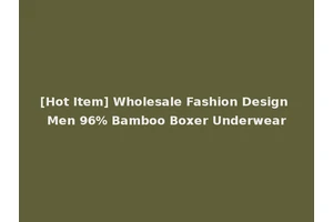 [Hot Item] Wholesale Fashion Design Men 96% Bamboo Boxer Underwear