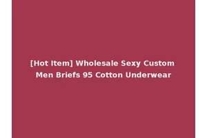[Hot Item] Wholesale Sexy Custom Men Briefs 95 Cotton Underwear