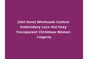 [Hot Item] Wholesale Custom Embroidery Lace Hot Sexy Transparent Christmas Women Lingerie