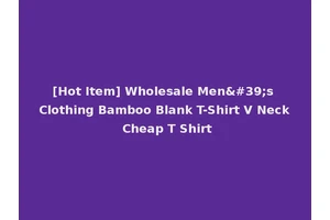 [Hot Item] Wholesale Men's Clothing Bamboo Blank T-Shirt V Neck Cheap T Shirt