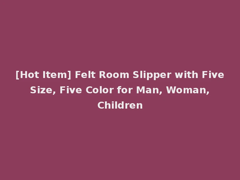 [Hot Item] Felt Room Slipper with Five Size, Five Color for Man, Woman, Children