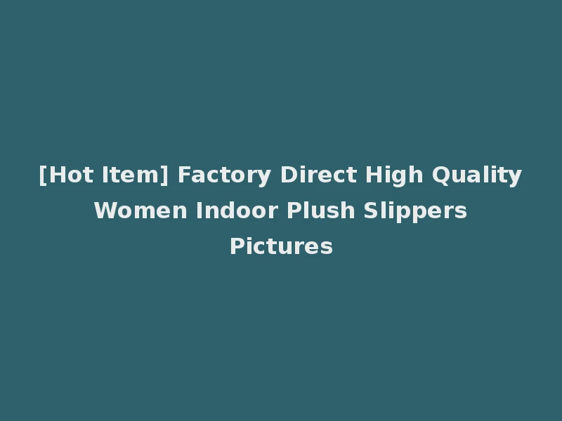 [Hot Item] Factory Direct High Quality Women Indoor Plush Slippers Pictures