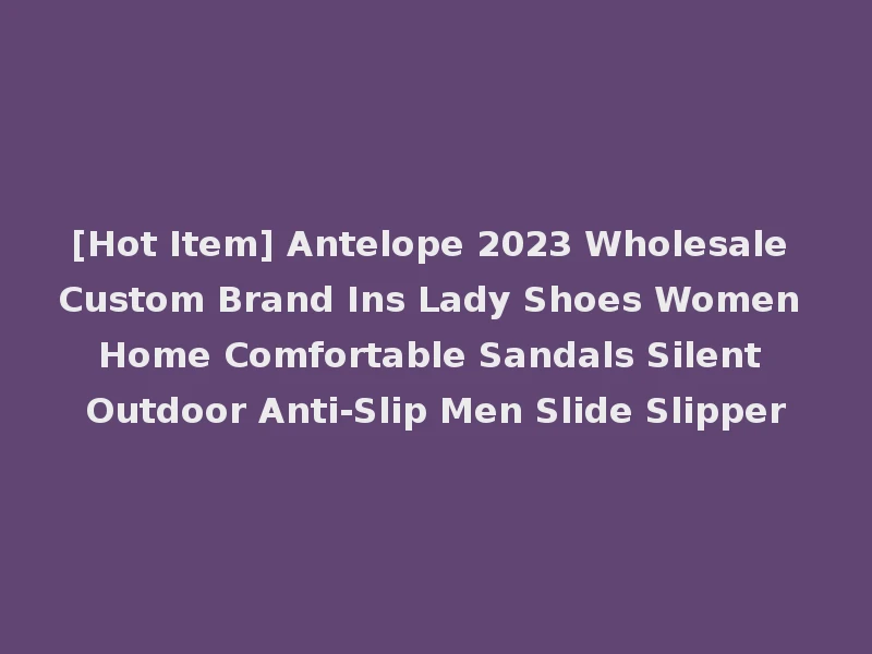 [Hot Item] Antelope 2023 Wholesale Custom Brand Ins Lady Shoes Women Home Comfortable Sandals Silent Outdoor Anti-Slip Men Slide Slipper