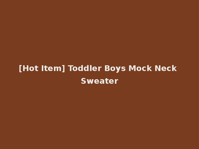 [Hot Item] Toddler Boys Mock Neck Sweater