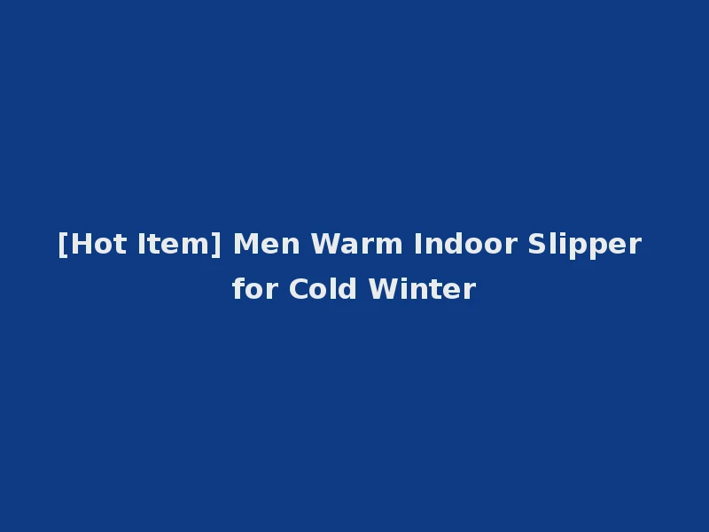 [Hot Item] Men Warm Indoor Slipper for Cold Winter