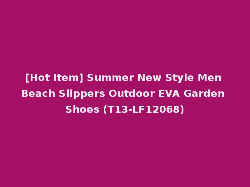 [Hot Item] Summer New Style Men Beach Slippers Outdoor EVA Garden Shoes (T13-LF12068)