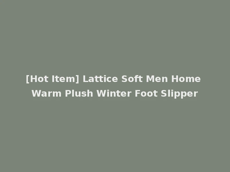 [Hot Item] Lattice Soft Men Home Warm Plush Winter Foot Slipper