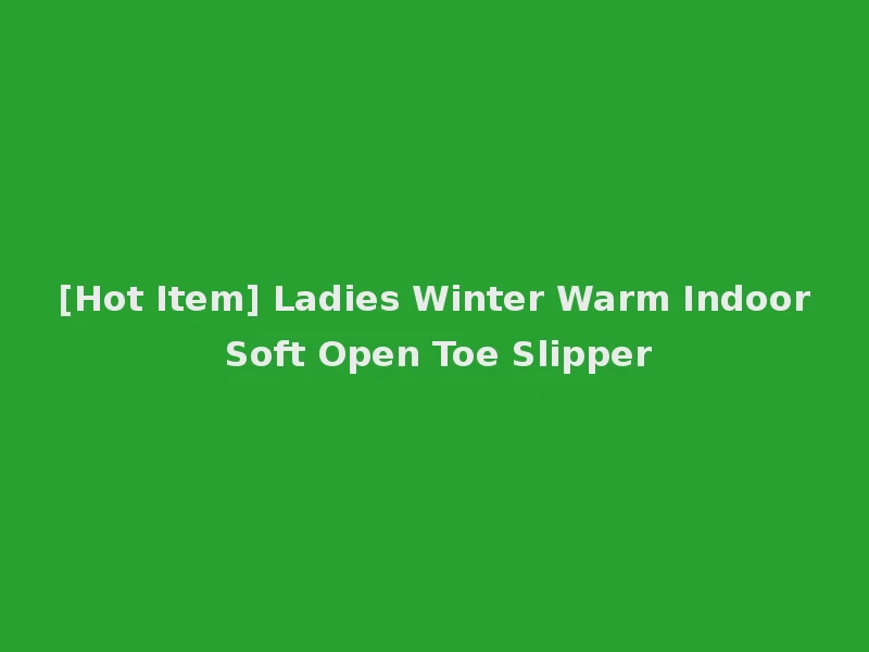 [Hot Item] Ladies Winter Warm Indoor Soft Open Toe Slipper