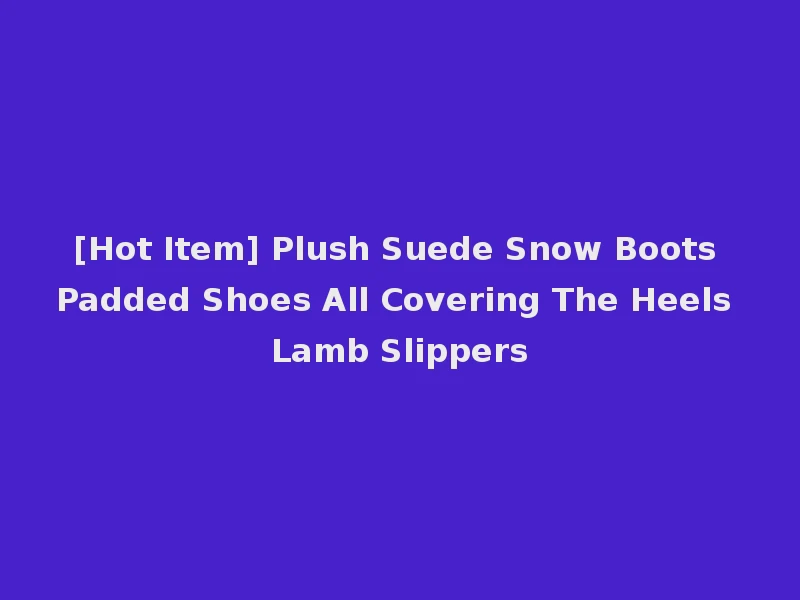 [Hot Item] Plush Suede Snow Boots Padded Shoes All Covering The Heels Lamb Slippers