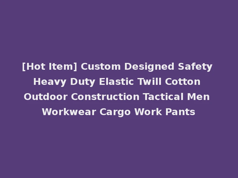[Hot Item] Custom Designed Safety Heavy Duty Elastic Twill Cotton Outdoor Construction Tactical Men Workwear Cargo Work Pants