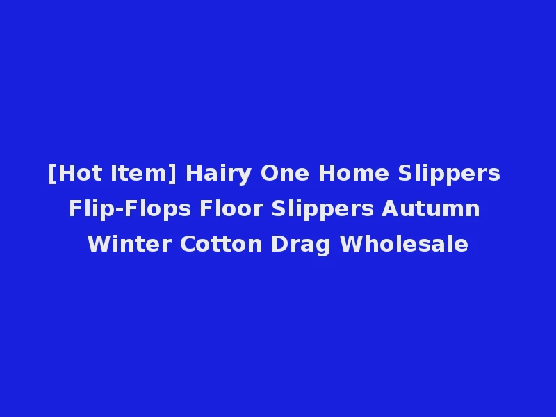 [Hot Item] Hairy One Home Slippers Flip-Flops Floor Slippers Autumn Winter Cotton Drag Wholesale
