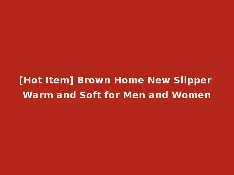 [Hot Item] Brown Home New Slipper Warm and Soft for Men and Women