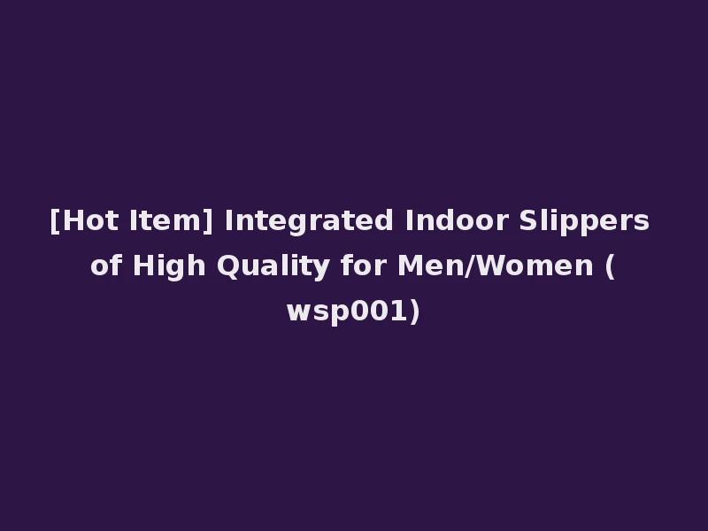 [Hot Item] Integrated Indoor Slippers of High Quality for Men/Women (wsp001)