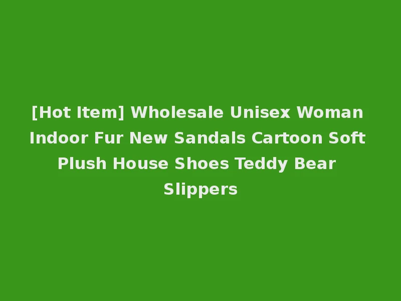 [Hot Item] Wholesale Unisex Woman Indoor Fur New Sandals Cartoon Soft Plush House Shoes Teddy Bear Slippers