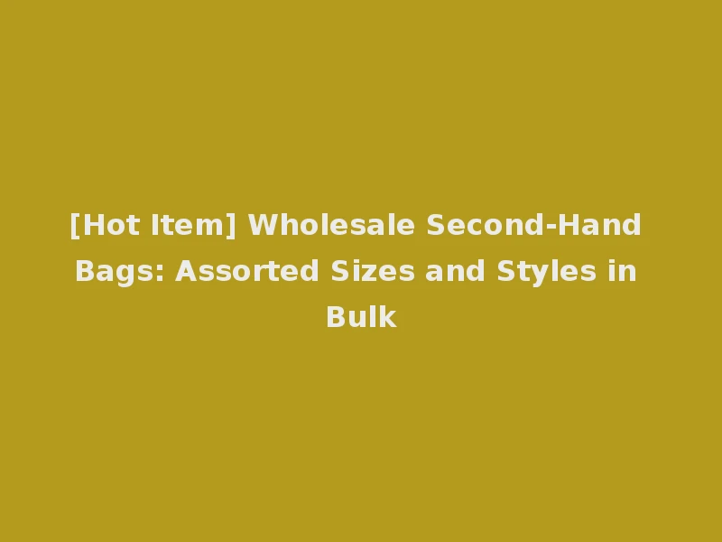 [Hot Item] Wholesale Second-Hand Bags: Assorted Sizes and Styles in Bulk