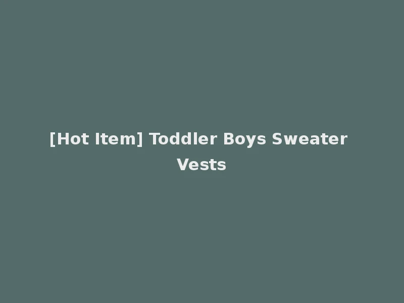 [Hot Item] Toddler Boys Sweater Vests