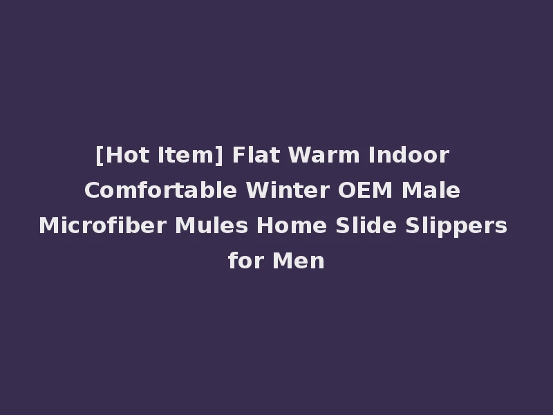 [Hot Item] Flat Warm Indoor Comfortable Winter OEM Male Microfiber Mules Home Slide Slippers for Men