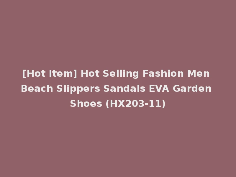 [Hot Item] Hot Selling Fashion Men Beach Slippers Sandals EVA Garden Shoes (HX203-11)