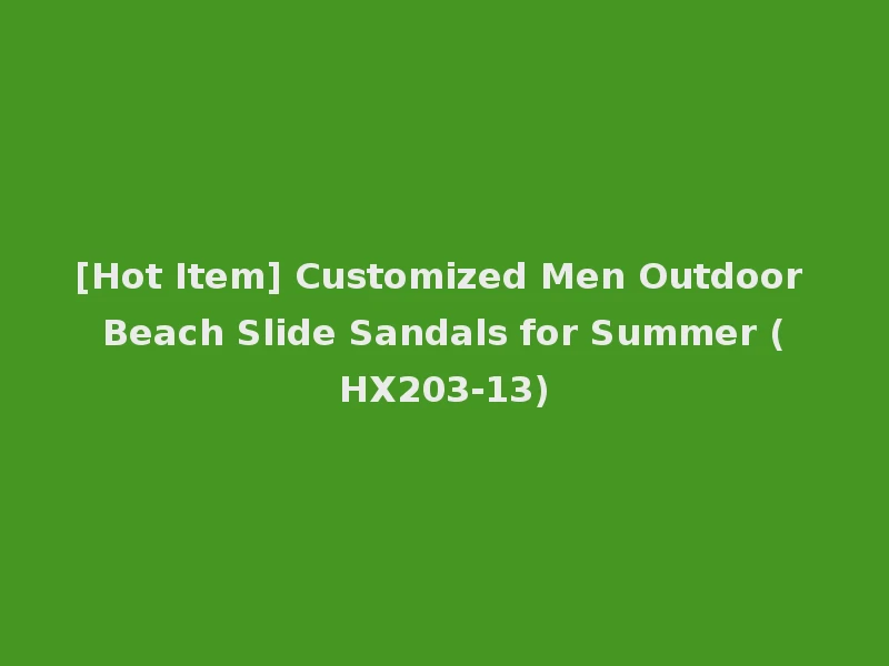 [Hot Item] Customized Men Outdoor Beach Slide Sandals for Summer (HX203-13)