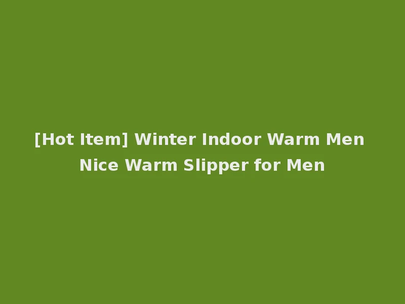 [Hot Item] Winter Indoor Warm Men Nice Warm Slipper for Men
