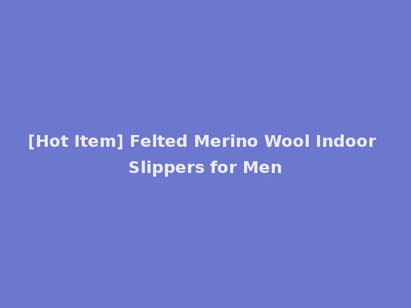 [Hot Item] Felted Merino Wool Indoor Slippers for Men