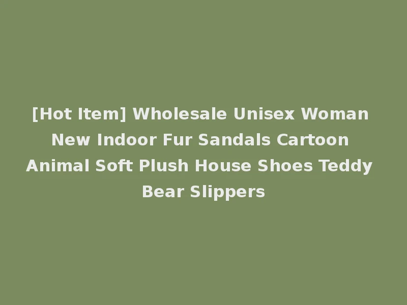 [Hot Item] Wholesale Unisex Woman New Indoor Fur Sandals Cartoon Animal Soft Plush House Shoes Teddy Bear Slippers
