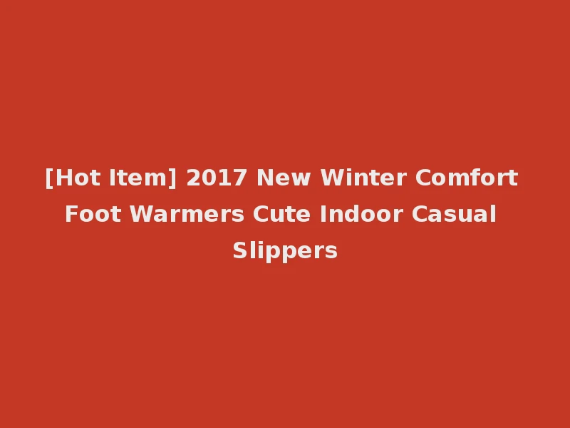 [Hot Item] 2017 New Winter Comfort Foot Warmers Cute Indoor Casual Slippers