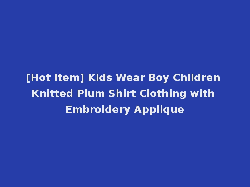 [Hot Item] Kids Wear Boy Children Knitted Plum Shirt Clothing with Embroidery Applique