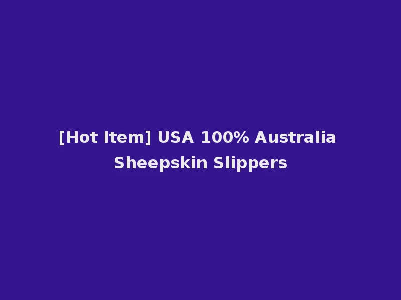 [Hot Item] USA 100% Australia Sheepskin Slippers