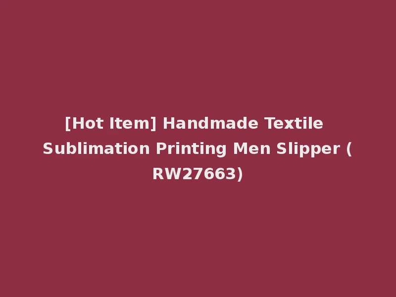 [Hot Item] Handmade Textile Sublimation Printing Men Slipper (RW27663)