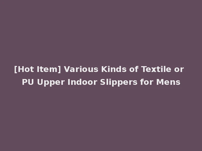 [Hot Item] Various Kinds of Textile or PU Upper Indoor Slippers for Mens