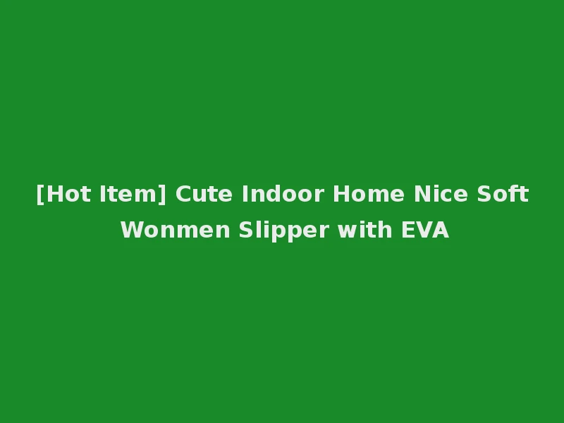 [Hot Item] Cute Indoor Home Nice Soft Wonmen Slipper with EVA