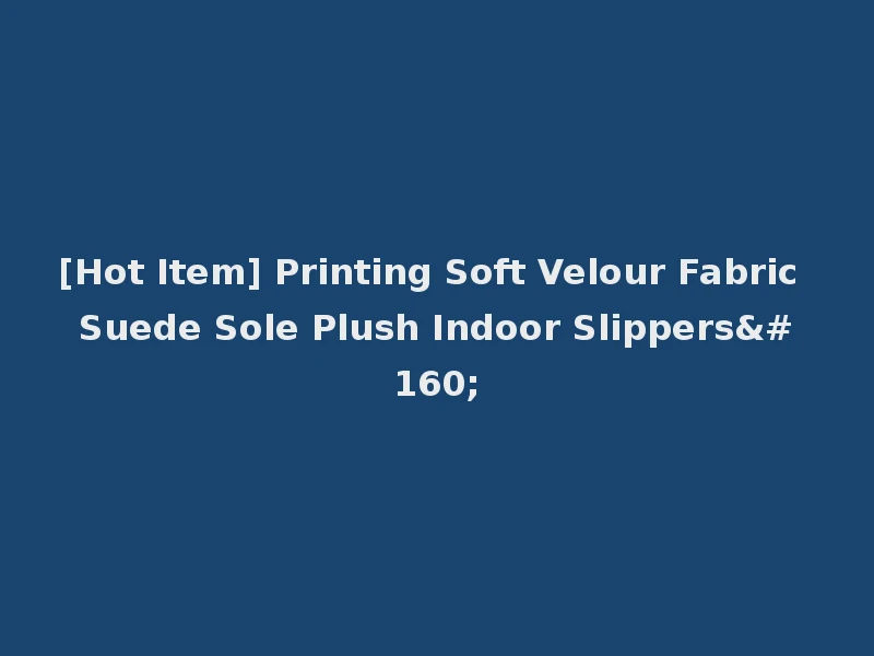 [Hot Item] Printing Soft Velour Fabric Suede Sole Plush Indoor Slippers 