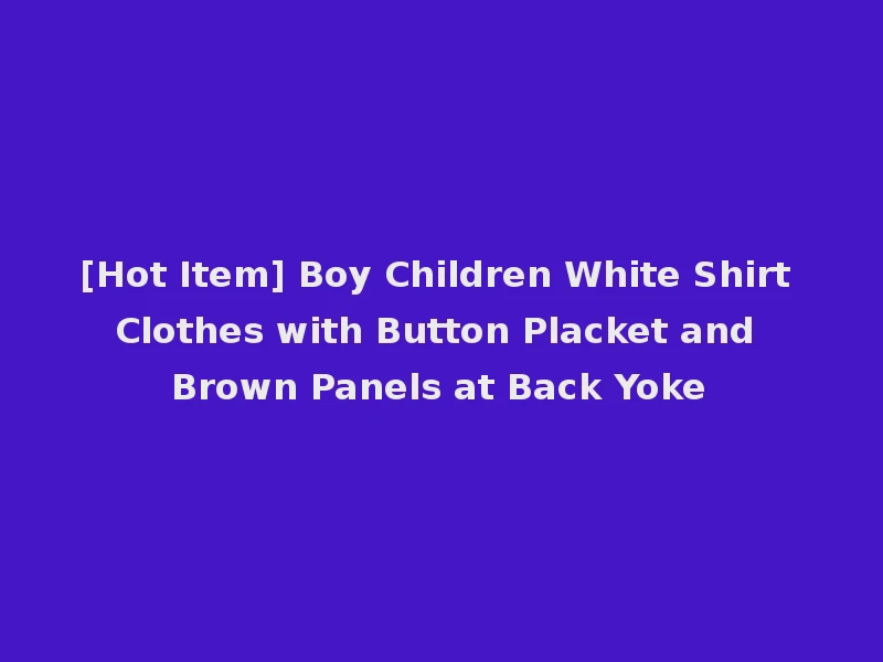 [Hot Item] Boy Children White Shirt Clothes with Button Placket and Brown Panels at Back Yoke