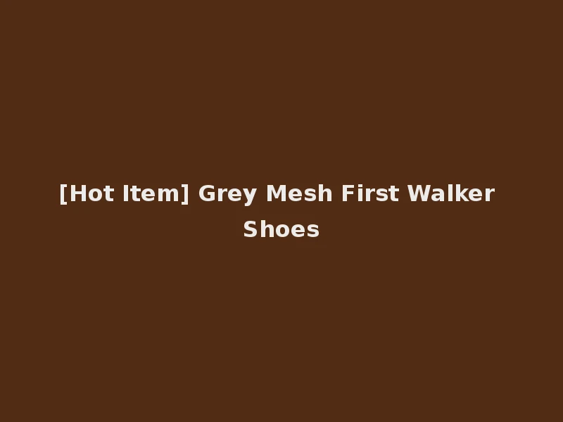[Hot Item] Grey Mesh First Walker Shoes