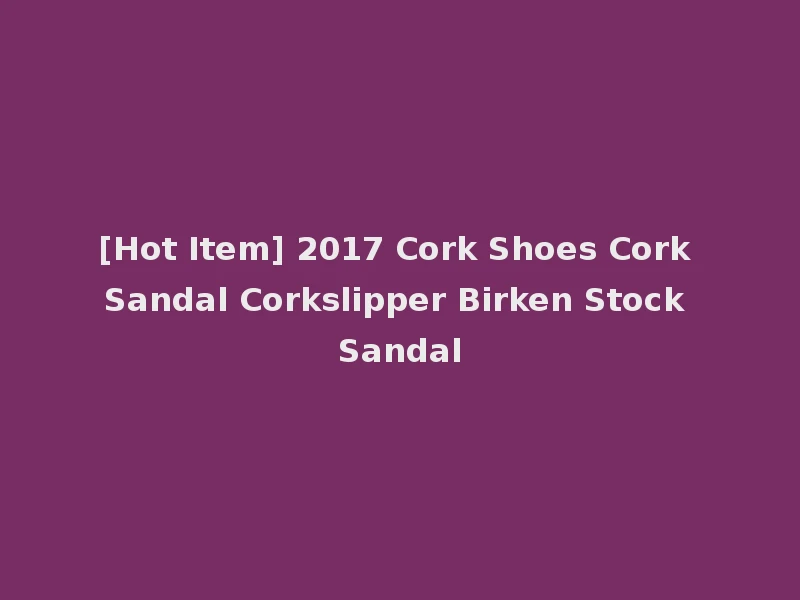 [Hot Item] 2017 Cork Shoes Cork Sandal Corkslipper Birken Stock Sandal